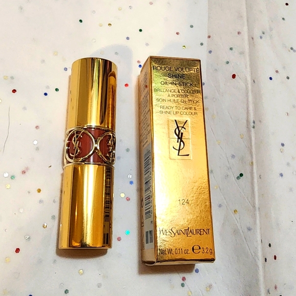 Yves Saint Laurent Other - Yves Saint Laurent Rouge Volupté Shine Lipstick - #124 Rose LouLou